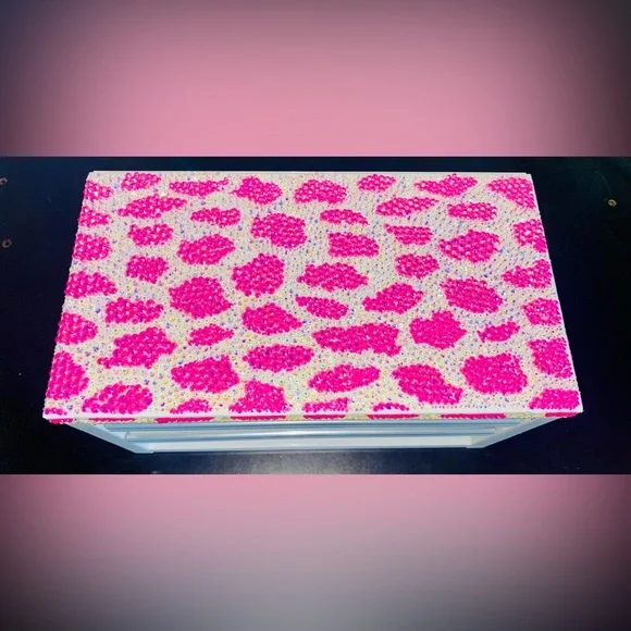 Custom Pink Cow Print Bejeweled VIRAL Kobalt Mini Toolbox - Picture 5 of 6